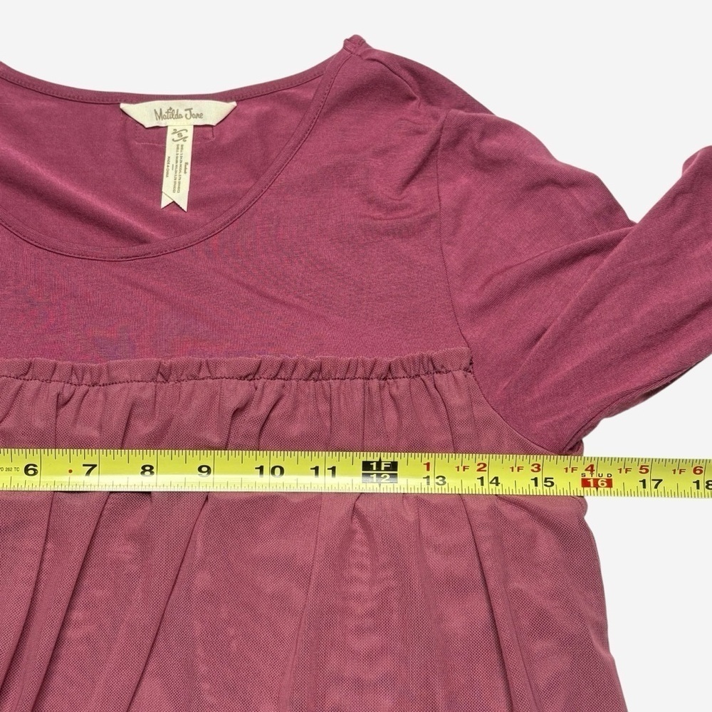 Matilda Jane Ruffle Layered Top Long Sleeve Mauve Pink Make Believe S - Picture 8 of 11